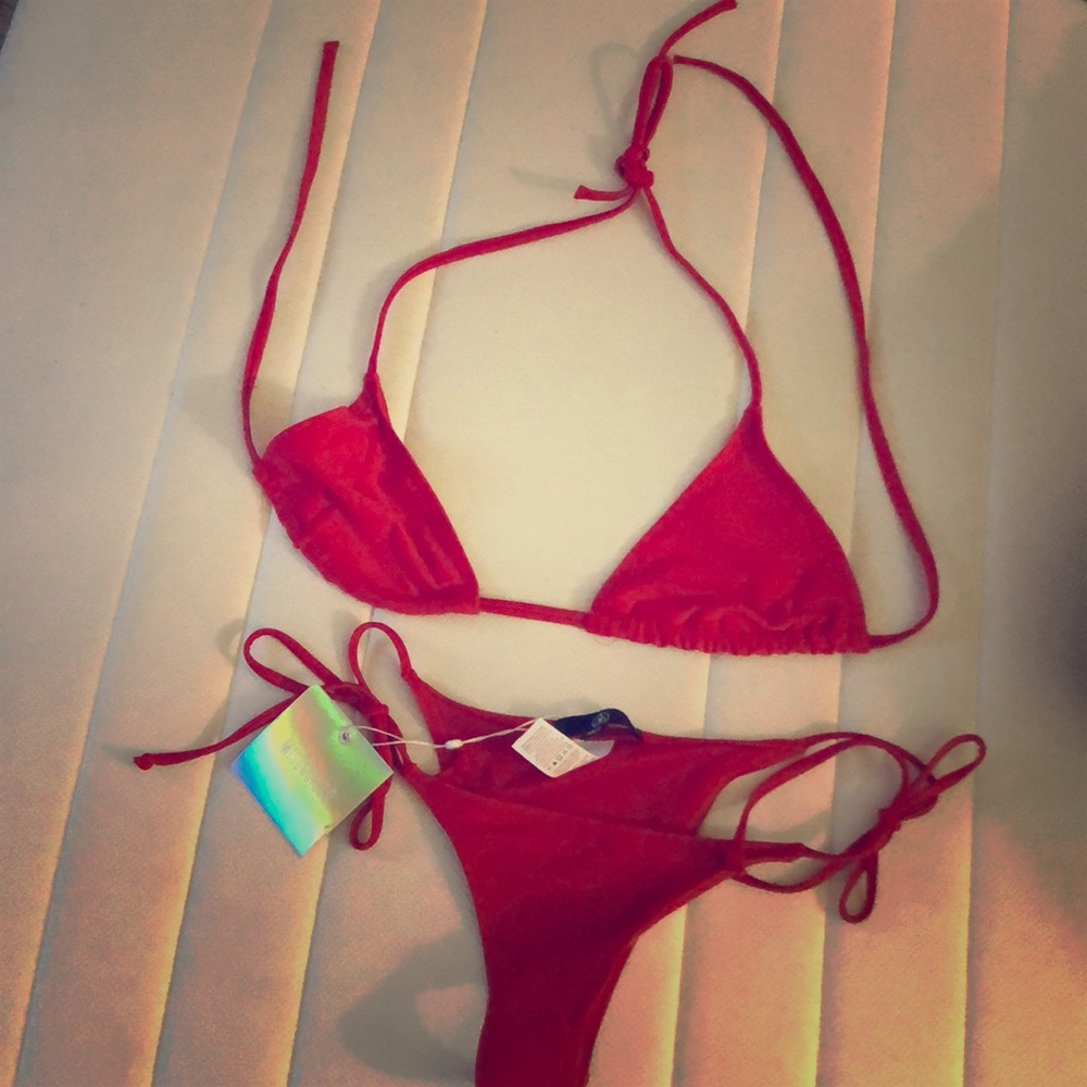 Red Two Piece Bikini